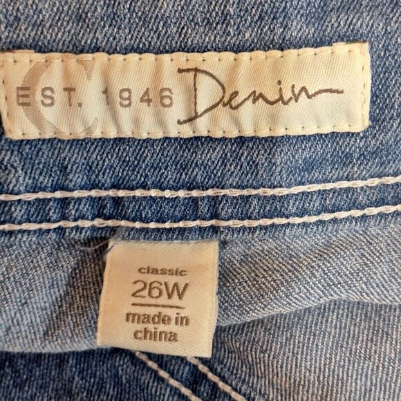 Est 1946 Cato Denim Jeans Womens 26W‎ Blue Classic Fit Stretch Wide Leg Light - Picture 9 of 11